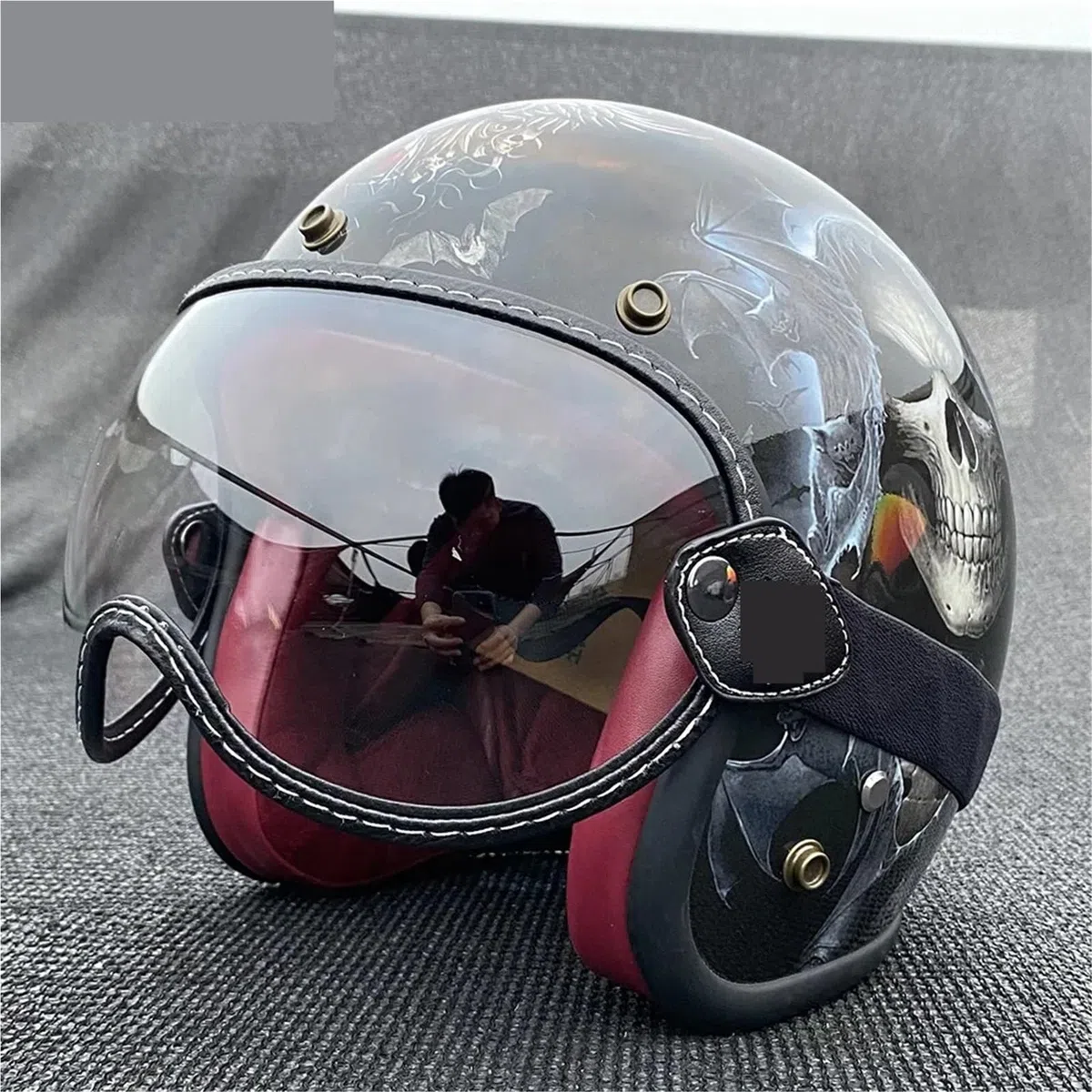 Visiera per casco Occhiali da moto Caschi semi-facciali Visiera a bolla Motociclismo Anti-UV Parabrezza Casco aperto colorato Lente protezione antipioggia antigraffio(Clear)