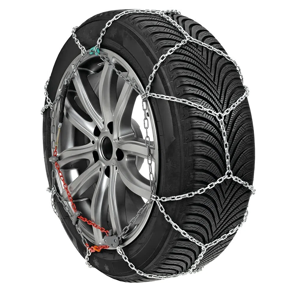 CATENA DA NEVE PER AUTO RUOTA 165 14" CERCHIO 14" COPPIA DI CATENE PER PNEUMATICI AUTO MAGLIA 9MM OMOLOGATE SU STRADA GHIACCIO CAVO IN ACCIAIO ANTIRUGGINE