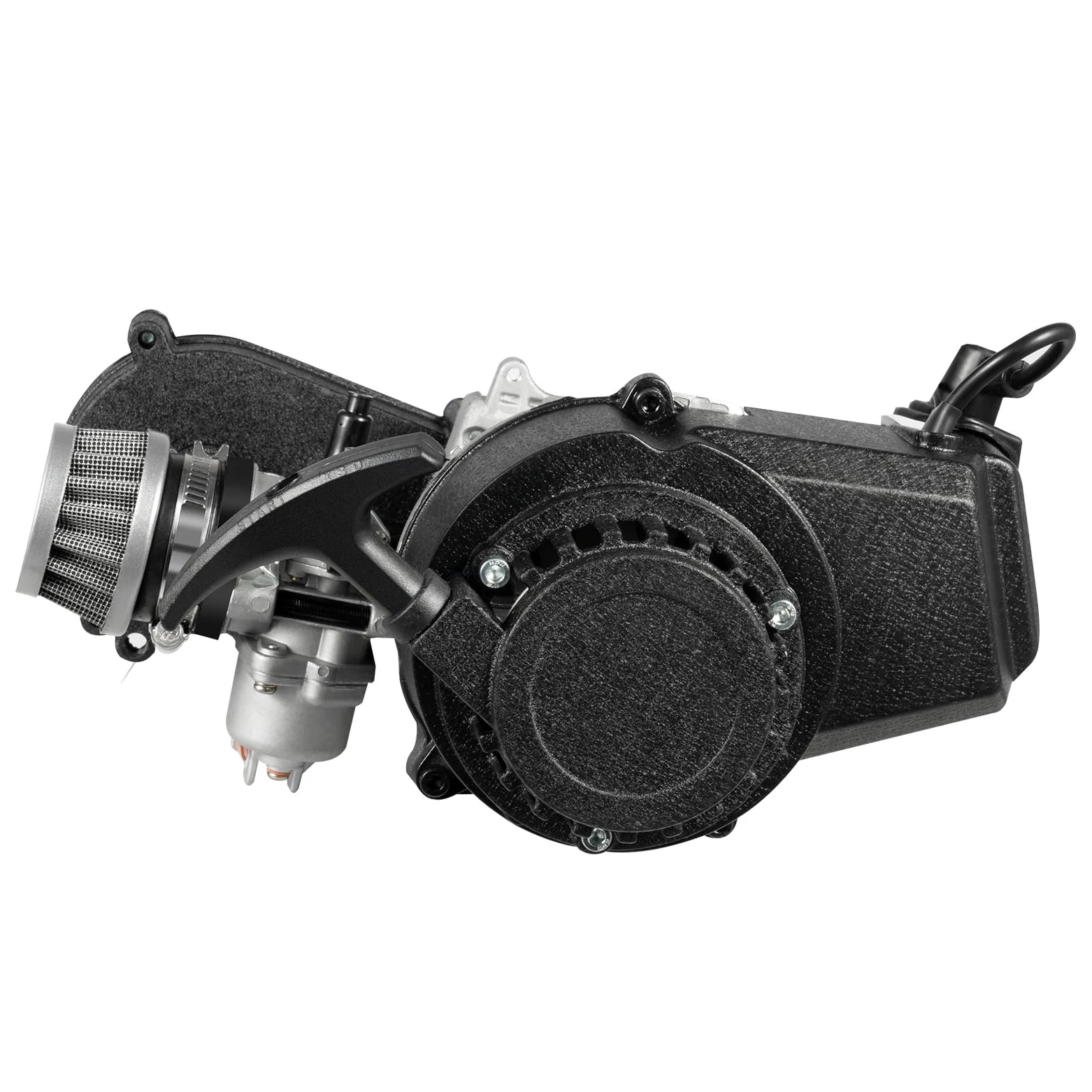 Motore 2 tempi 49 cc Pocket Bike con raffreddamento ad aria e carburatore, motore monocilindrico a benzina con avviamento a fune, potente kit motore per veicoli fuoristrada e scooter