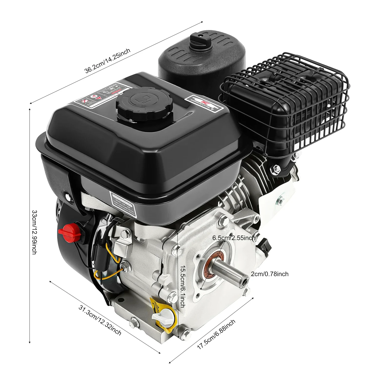 Motore a benzina 7,5 CV 4 tempi Motore industriale per kart Motore con raffreddamento ad aria con asse da 20 mm
