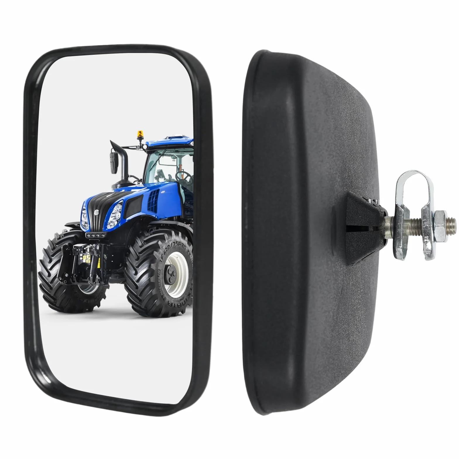 2 pezzi di specchietti universali per trattore, 25,5 * 16,3 cm, specchi retrovisori in PVC per autobus e camion, con supporto e alloggiamento, per uso agricolo