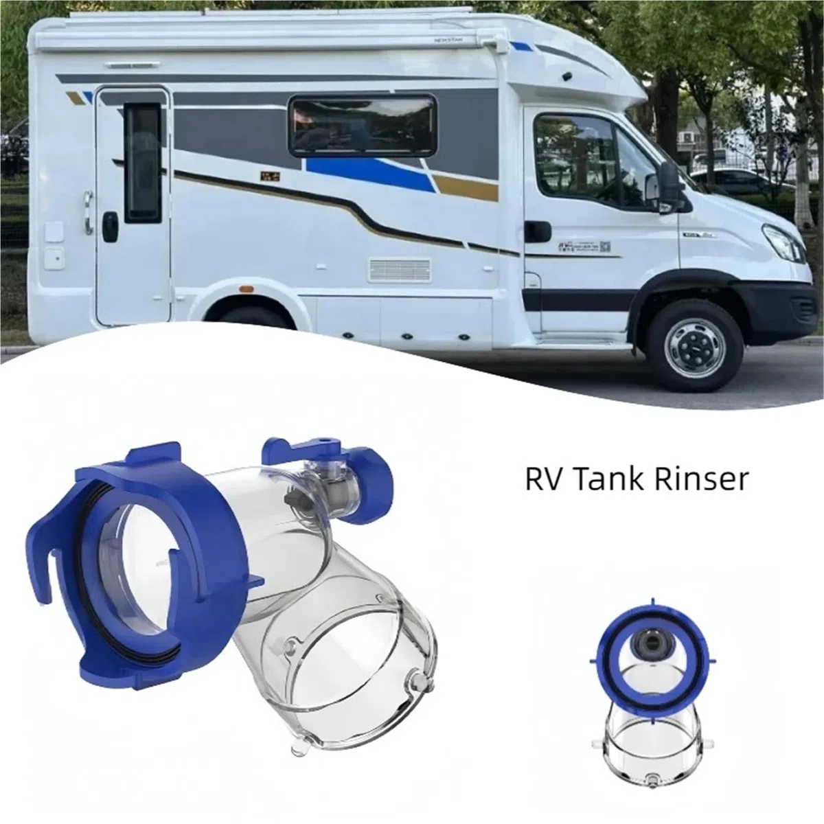 Giunto for Tubi for Camper con Filtro for Serbatoio di Camper con valvola di Non Ritorno for Accessori for la Pulizia di WC e Serbatoi di Scarico