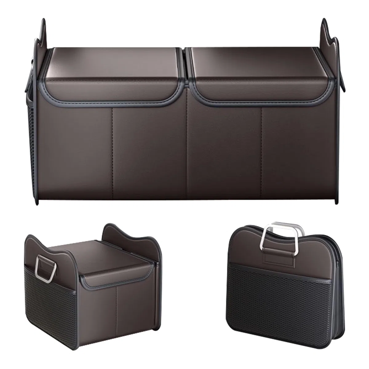 Generisch Organizer per bagagliaio per SUV, organizer per alimenti per | bagagliaio con coperchio, grande contenitore pieghevole, accessorio per veicoli, viaggi, vacanze, sedile posteriore camion