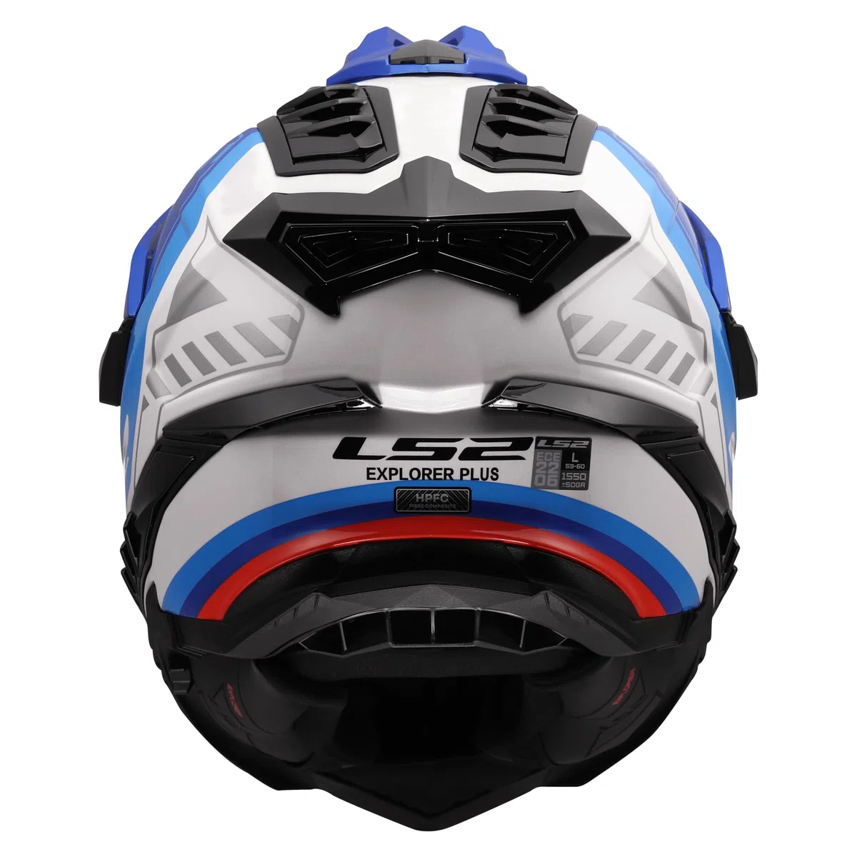LS2, Casco Moto Cross EXPLORER HEXA White Blue Red, M