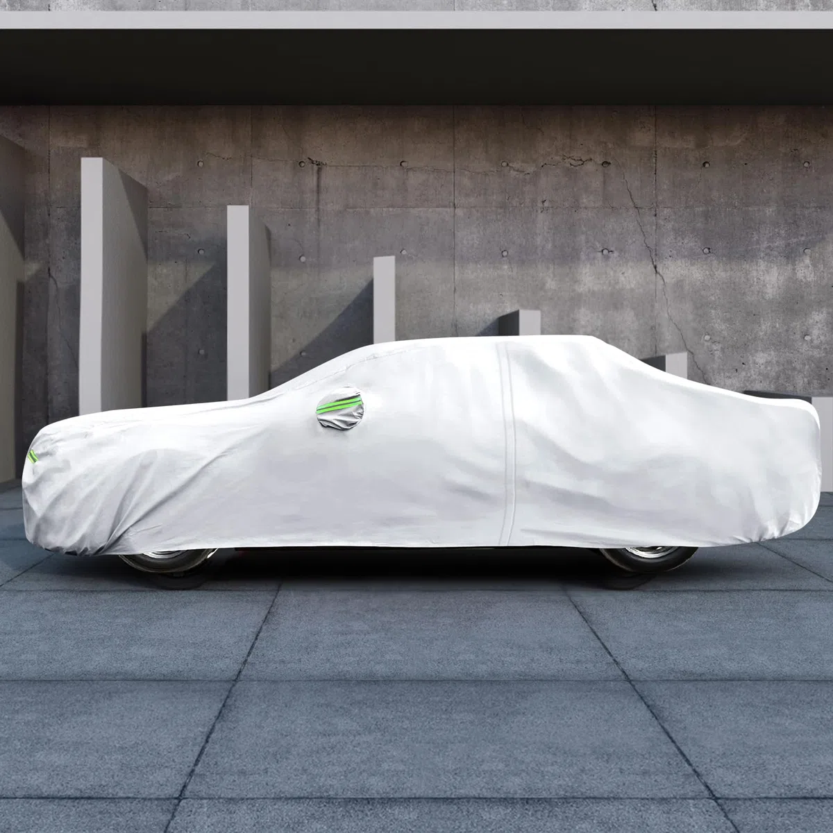 Migaven - Telo copriauto su misura per Dodge Challenger 2008-2025, impermeabile, protezione da sole e pioggia, con cerniera per portiera e fodera in cotone