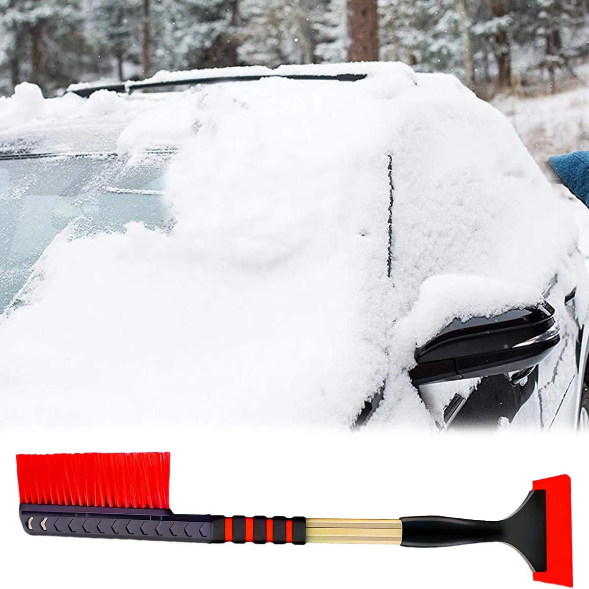 Raschia Neve Per Auto Pala a Doppia Testa Estendibile | Raschiatori Per Ghiaccio Telescopici Per Parabrezza Auto Per Parabrezza SUV Camion Sedan RV Clima Freddo Pulizia Detailing