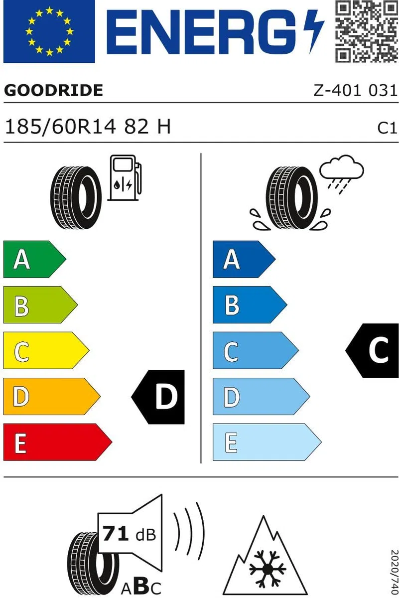 GOODRIDE 185/60 R14 82H 4 Stagioni Auto Compatibilità con VW POLO 9N GOLF III 1H1 GOLF II 19E, 1G1 Fox Hatchback 5Z1, 5Z3, 5Z4 GOLF I Cabriolet 155 GOLF I 17