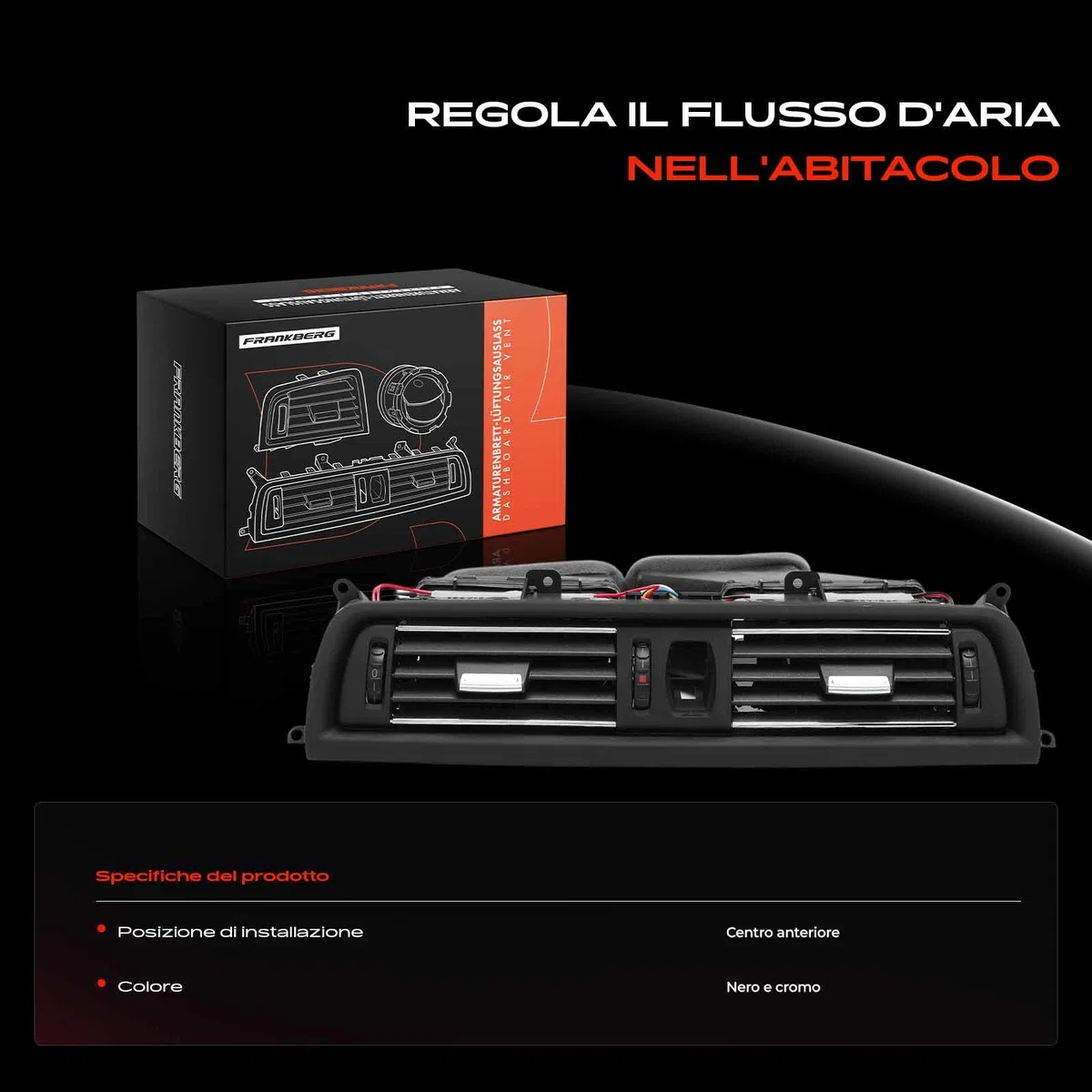 Frankberg Griglia di Valvolaazione Bocchetta dell'aria Compatibile con Serie 5 F10 518-535d xDrive 520-550i xDrive Serie 5 Touring F11 518-535d xDrive 520-550i xDrive Replace# 64229209136