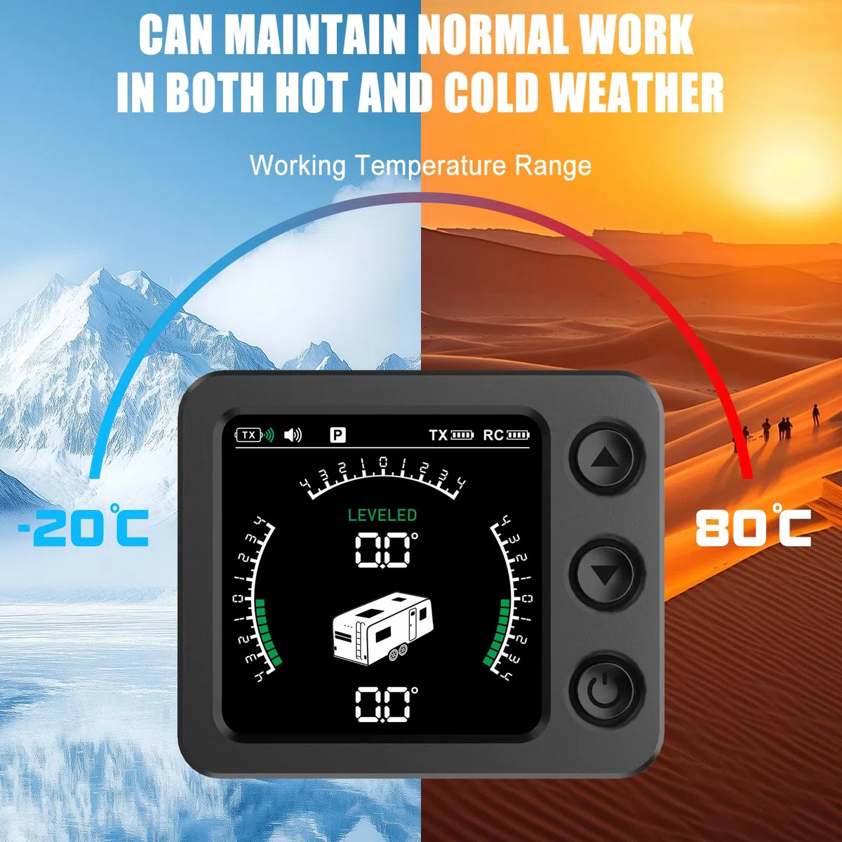 Livella Digitale Bluetooth per Camper e Roulotte, Indicatore di Livello Automatico Wireless con App Smartphone, Accessori Campeggio (AM350-Mini)