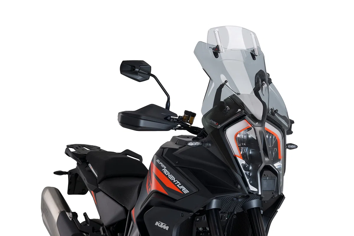 Puig 20763W Visiera multiregolabile con viti con sistema di fissaggio a viti e clip-on, realizzata in materiale resistente da 3 mm per regolazione aerodinamica, Trasparente