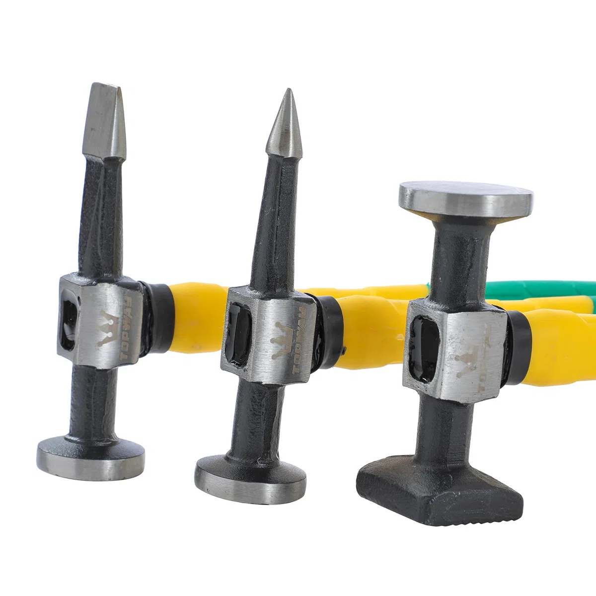 TOPWAY Set 9 pz riparazione ammaccature carrozzeria – martello manico fibra, dollies – per rimozione danni & verniciatura auto