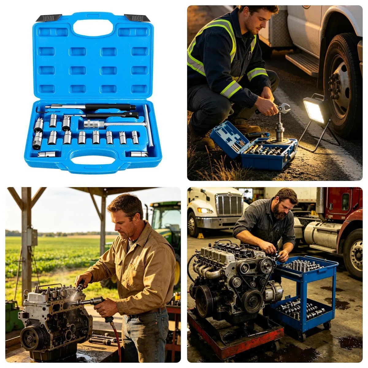 Fresa Manuale Per Sedi Iniettori Alesatore Per Intensivo In Officina | Set di Alesatori per Iniettori Adatto alla maggior parte dei motori, officine e veicoli automotive da officina
