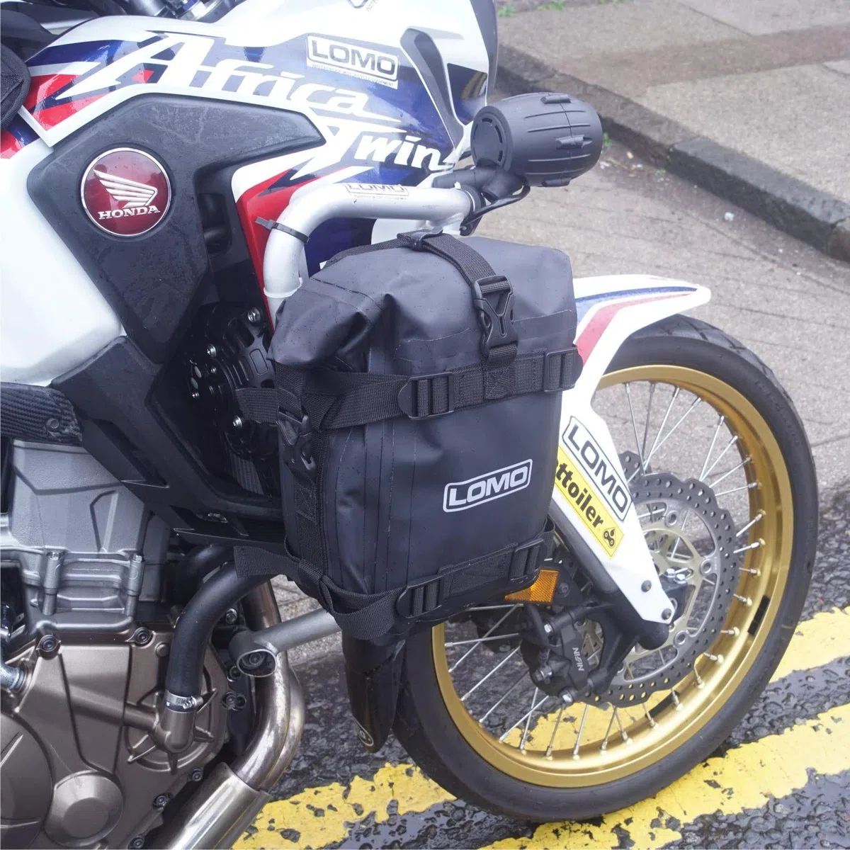 Lomo - Set di borse per moto, impermeabili, attacco al paramotore, 1 paio