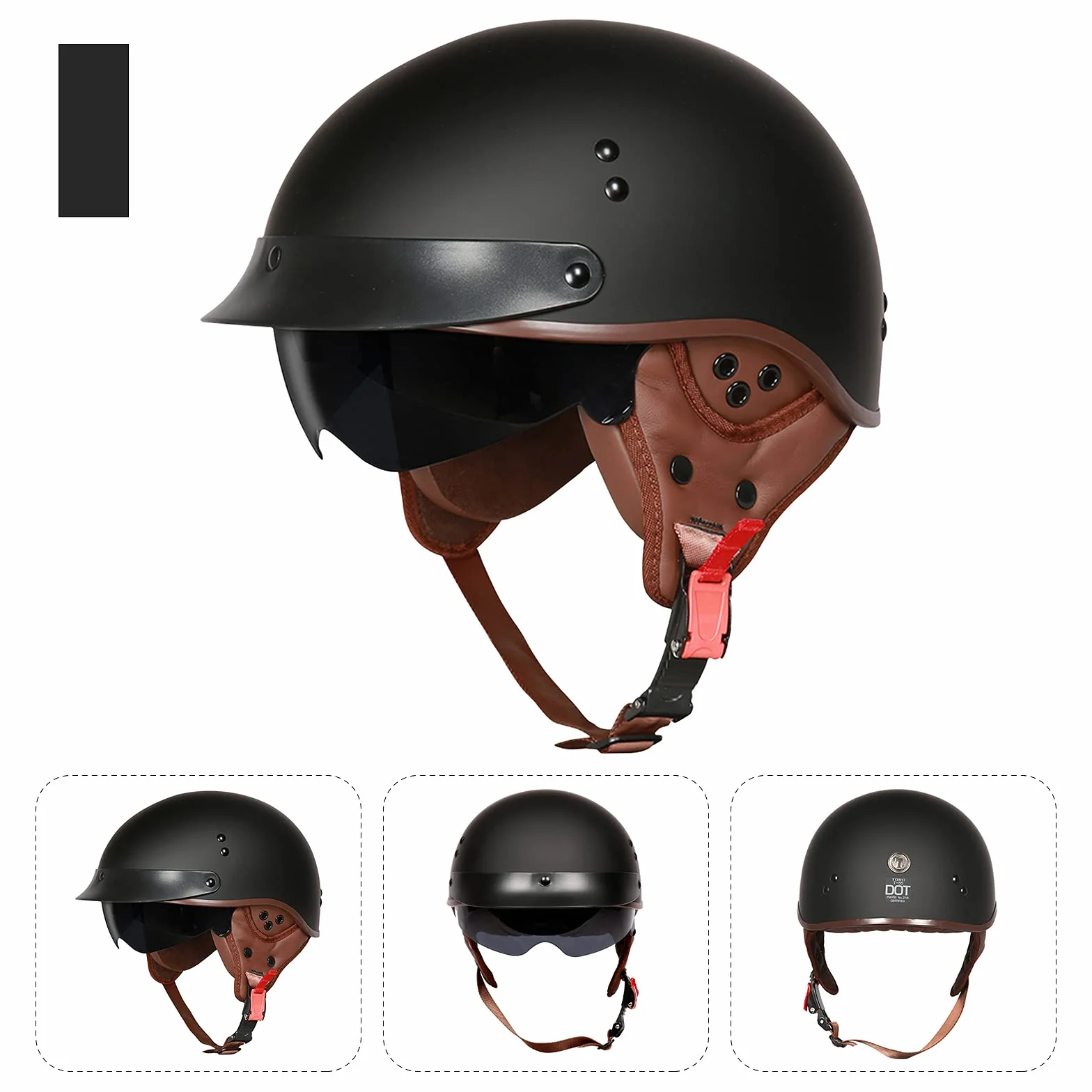 Casco Moto Adulto, Casco Semi Aperto Con Visiera. Casco Per Scooter Atv Casco, Casco Di Sicurezza Certificato ECE