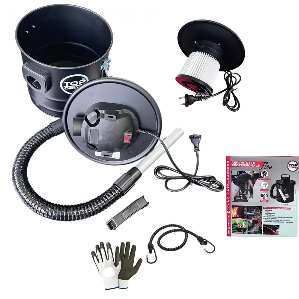 ASPIRAPOLVERE AUTO VEICOLI ASPIRACENERE PROFESSIONALE POTENZA 800W COMPATIBILE CON FSO ASPITARORE PER PULIRE PULIZIA DI CAMINI STUFE A PELLET STUFE A LEGNA BARBECUE