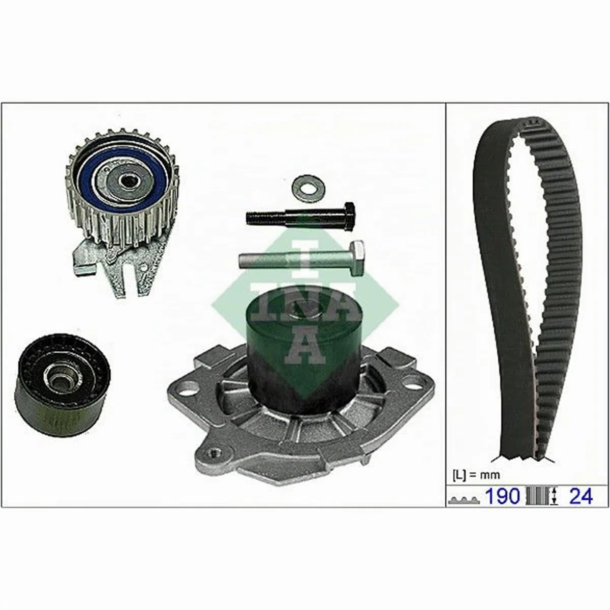 INA 530 0622 30 Kit cinghia distribuzione pompa acqua 30 mm con guarnizione Compatibilità con ALFA ROMEO 147 937, FIAT PUNTO 188 BRAVO II 198 Doblo Station Wagon 119, 223 Doblo Cargo 223