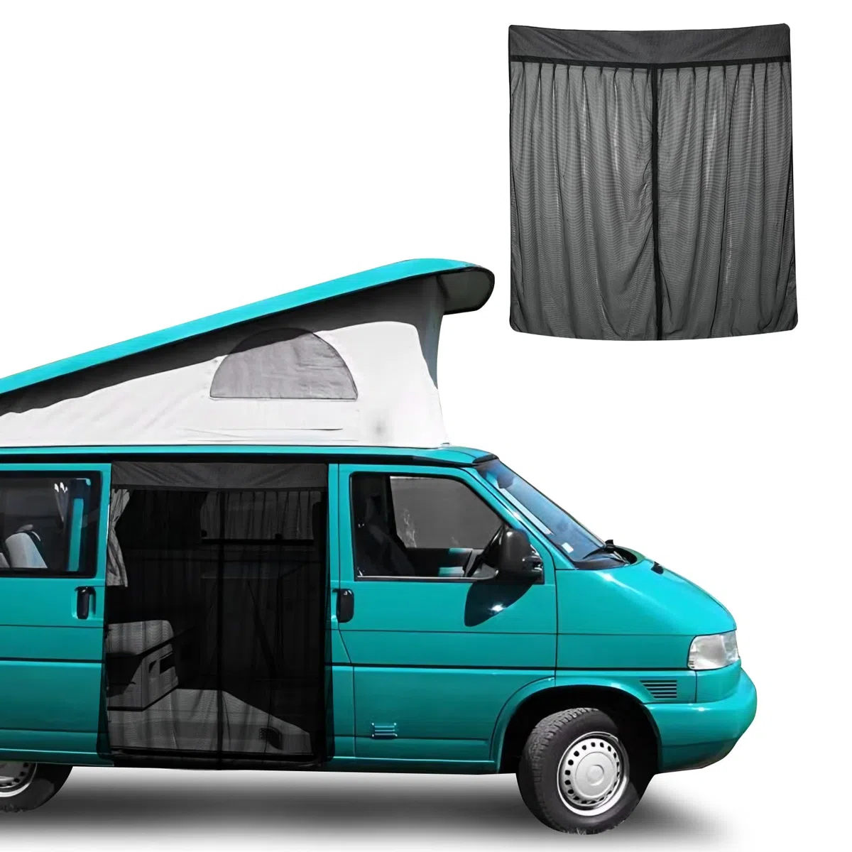 Zanzariera Auto Sostituzione per VW T4 1999-2003, Zanzariera Porta Laterale dell'auto, Rete per Insetti Magnetica a Strato Singolo per Campeggio