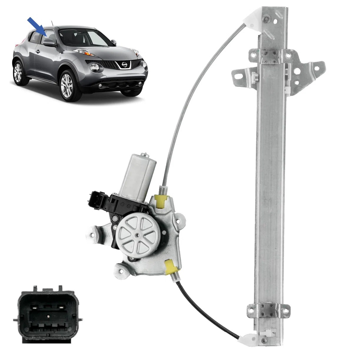 STARKIT PERFORMANCE Alzacristallo compatibile per Juke 1 (2010-2019) CON MOTORE NON COMFORT. ALZAVETRO ANTERIORE DESTRO (lato passeggero). 807201KA0A, 80730JX30B, 807201KA0C