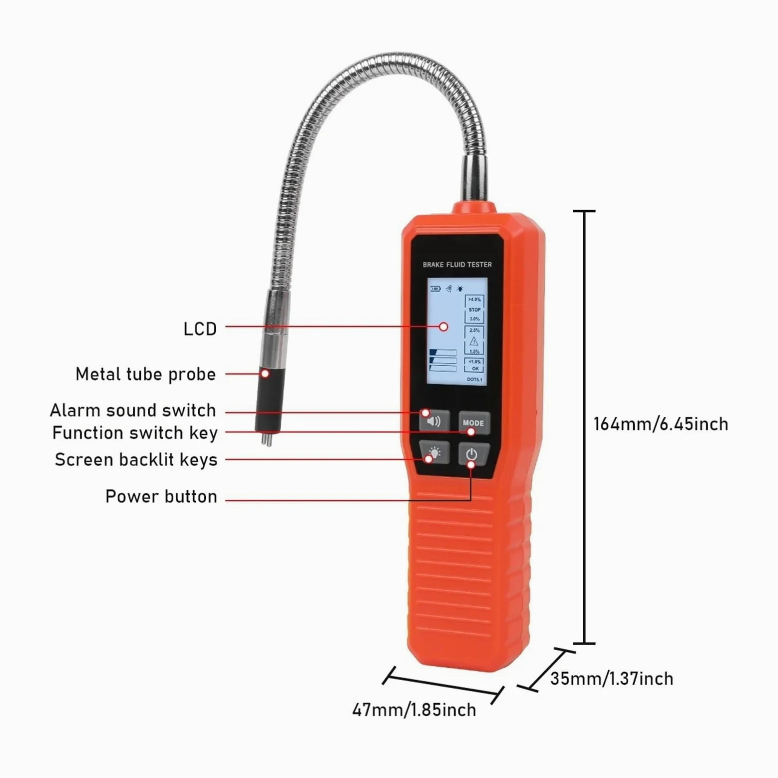 Tester per liquido freni, Tester Del Liquido Dei Freni, Test 'olio Dei Freni, Strumento Di Ispezione Del Motore Automobilistico Digitale Multifunzionale