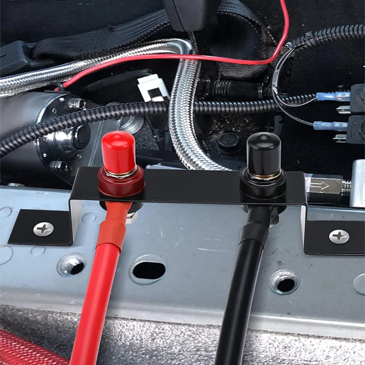 Tbest Kit di Ricollocamento Batteria 4AWG 1,2M, Morsetto di Avviamento Batteria a Distanza, Custodia Antiurto per UTV ATV Auto Rimorchio Trattore Barca