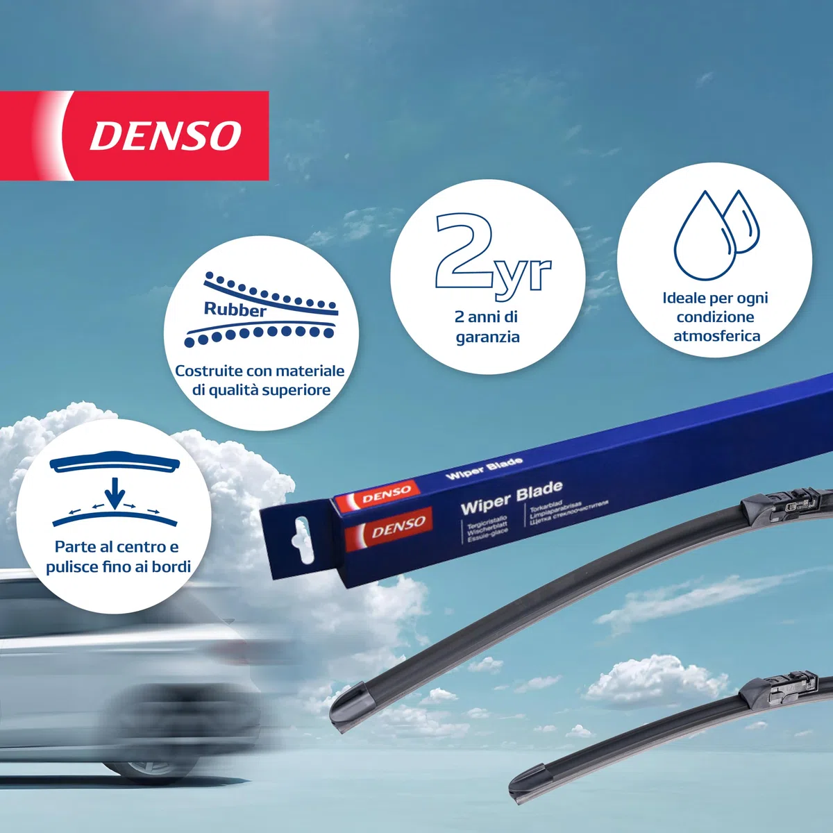 Kit Spazzole Tergicristallo Flat DENSO (DF-212) Contiene 2 Pezzi per Veicoli con Guida a Destra, 680/430 mm, Tergicristallo Silenzioso e Durevole con Design Aerodinamico - Qualità OE | Compatibile con: JAGUAR XE, XF II, TESLA MODEL S, VAUXHALL GRANDLAND X
