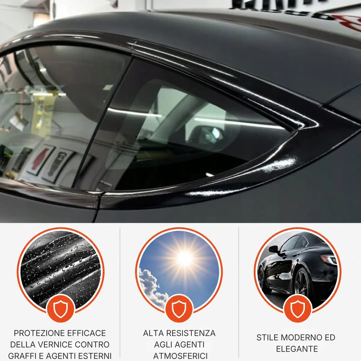 Solar Systems WRAP 2080 Pellicola autoadesiva per auto - nastro decromante + spatola e coltello - tuning - pellicola auto nera lucida 5cm x 10m