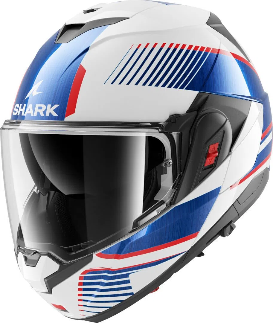 SHARK, Casco Moto Modulare OXO SIKTER White Chrome Blue WUB