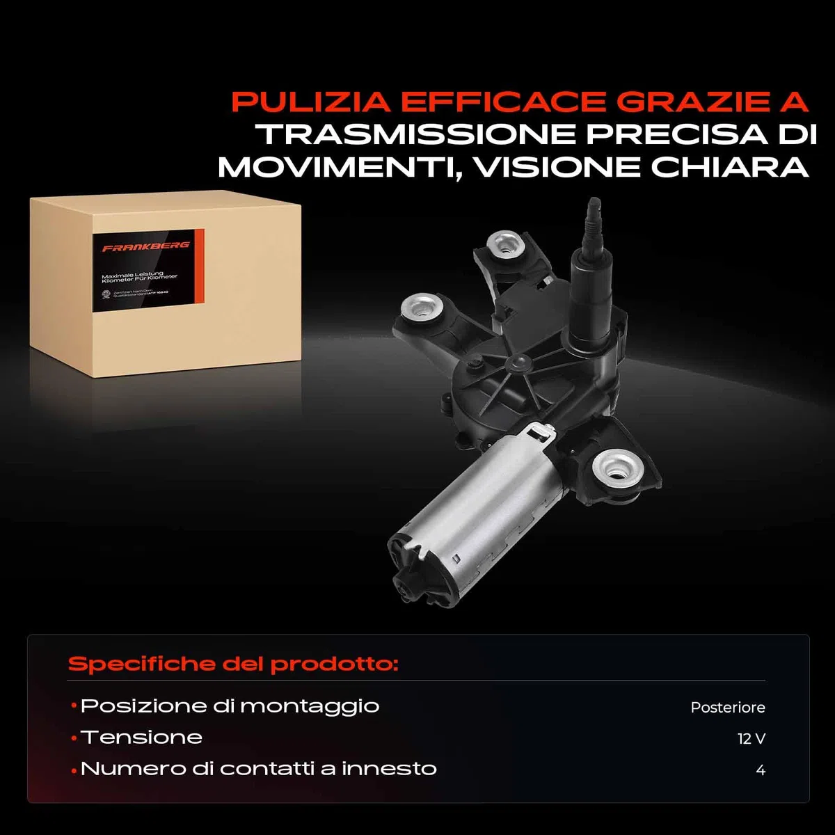 Frankberg Motore Tergicristallo Motore Tergicristallo Parabrezza Compatibile con Golf V 1K1 Golf V Variante 1K5 T.i.g.u.a.n 5N Golf Plus 521 5M1 P.a.s.s.a.t Variante 3C5 Replace# 433578