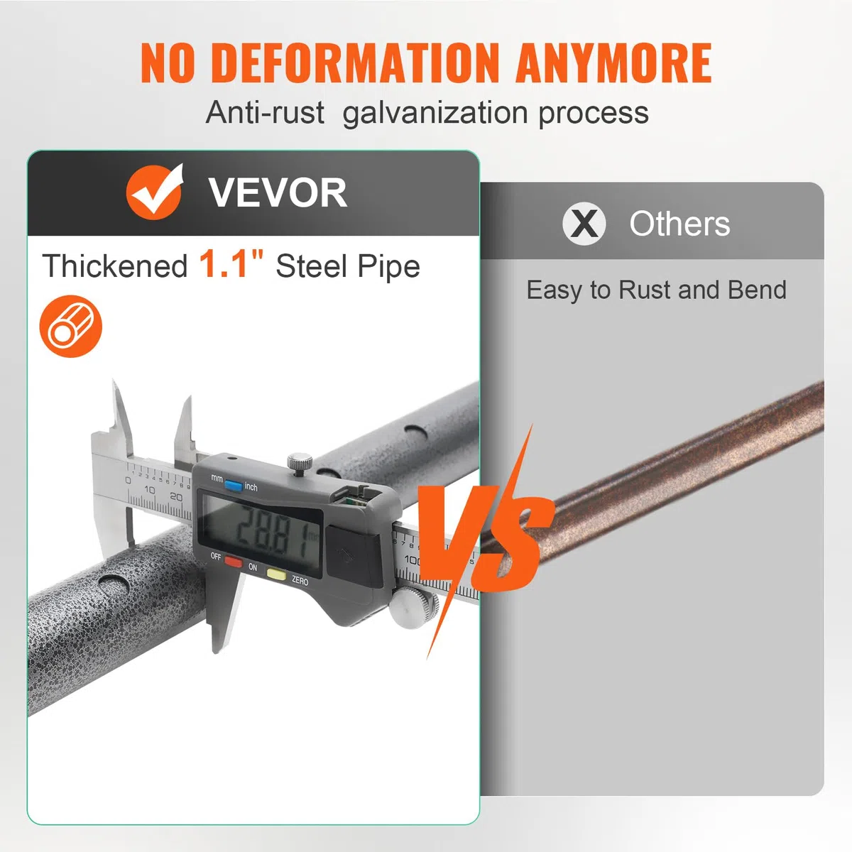 VEVOR Barra di carico, regolabile da 101,6 cm a 185,4 cm, barra stabilizzatrice per carichi pesanti in acciaio con capacità di 99,8 kg, barra di carico per camion pickup, SUV