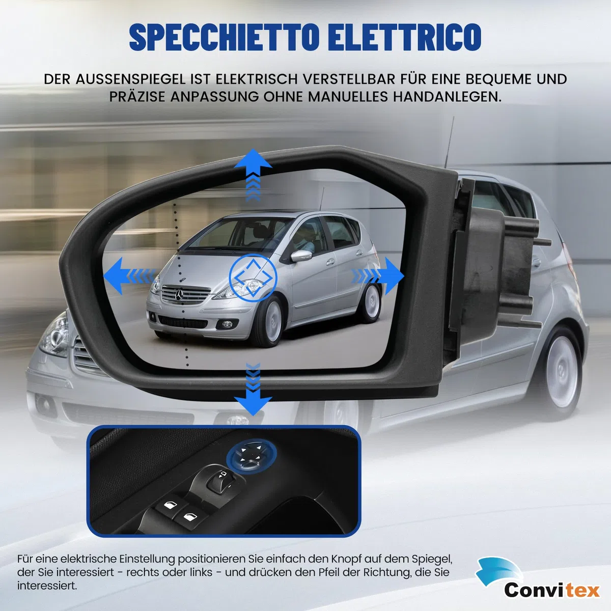 Specchietto Retrovisore Esterno per MERCEDES Classe A W169 2004-2008, per mb Classe B W245 2005-2008 Sinistro Sx