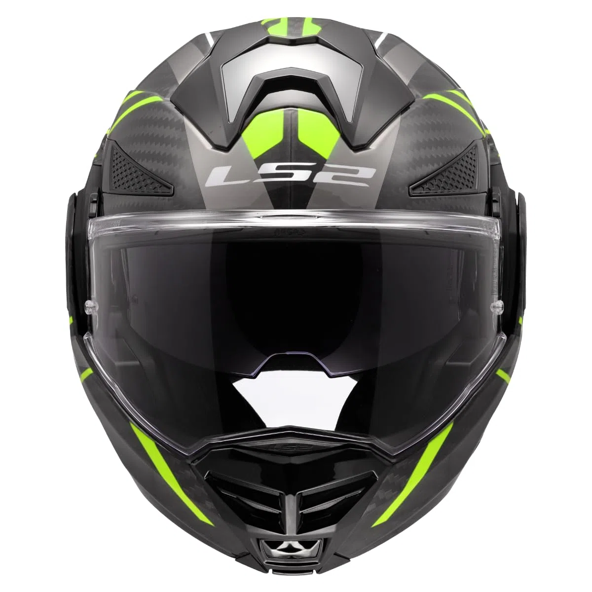 LS2, Casco Moto Modulare ADVANT X CARBON FUTURE II Gloss H-V Yellow, L