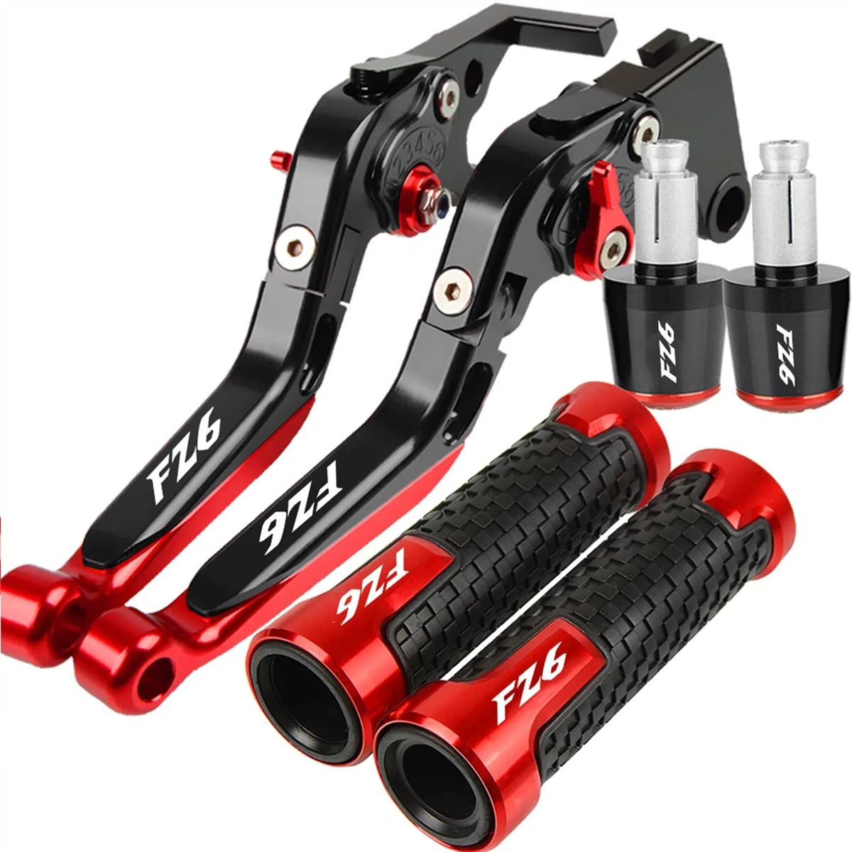 per Yamaha FZ6 FAZER FZ-6 2004-2010 Moto Leve di Frizione del Freno Regolabile Pieghevole Allungabile Manopole del Manubrio Termina in Alluminio di CNC con Logo Stretch (Colore : 1)