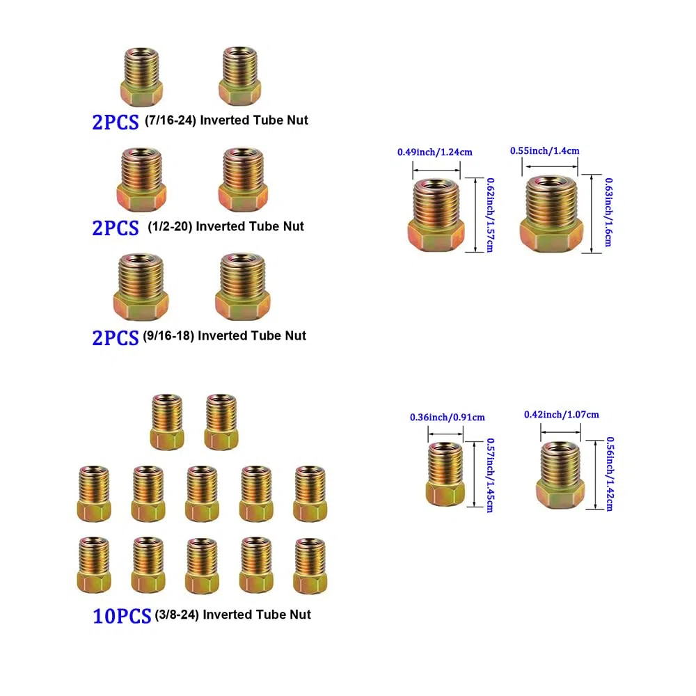 Kit tubo freno 3/16" 10 m con raccordi per set di tubi freno automobilistici (kit 2)