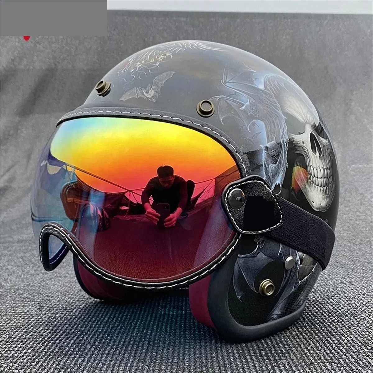 Visiera per casco Occhiali da moto Caschi semi-facciali Visiera a bolla Motociclismo Anti-UV Parabrezza Casco aperto colorato Lente protezione antipioggia antigraffio(Clear)