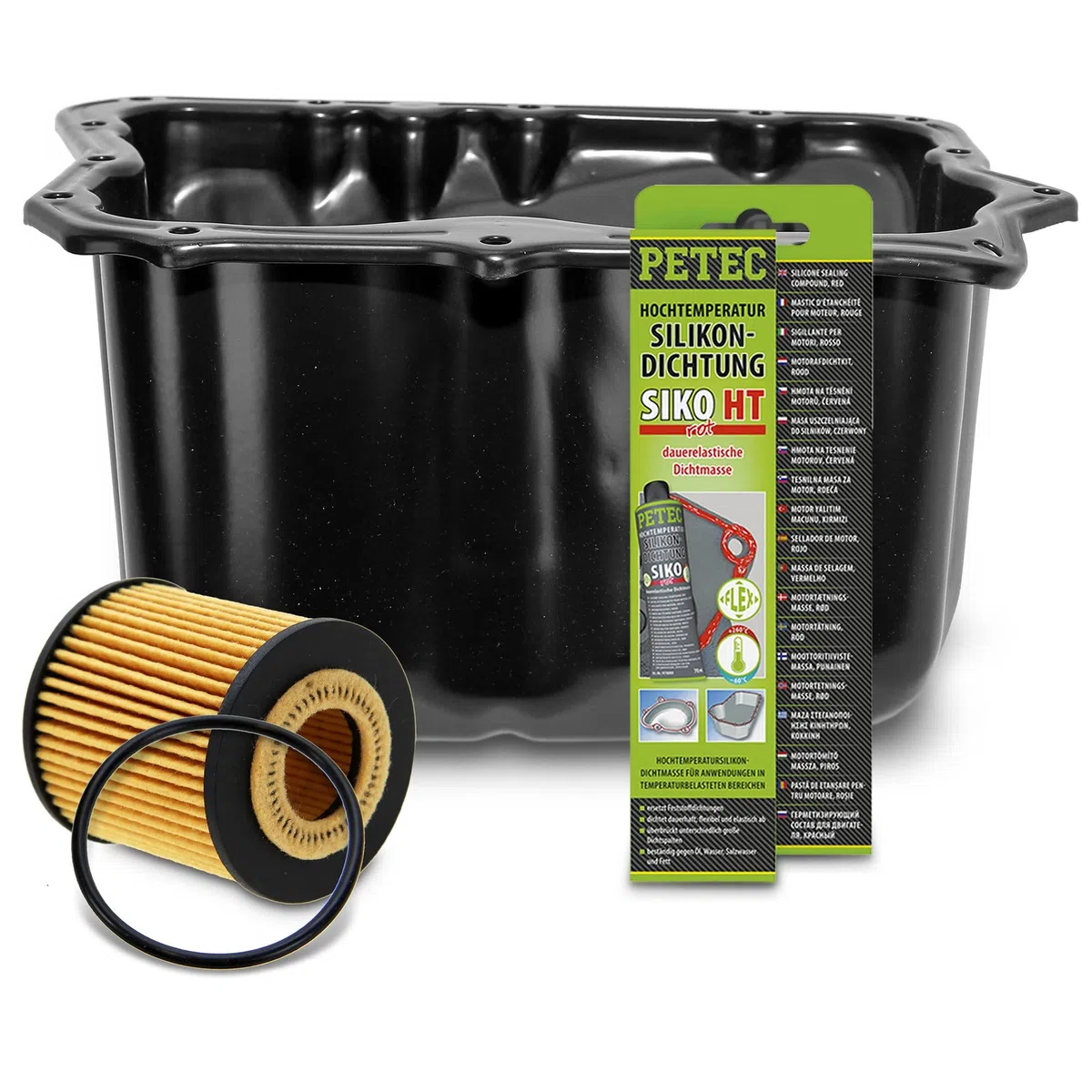 BESTPRICE 1x coppa dell'olio, 1x filtro dell'olio, 1x sigillante in silicone Compatibile con SMART (450) (451)(452)
