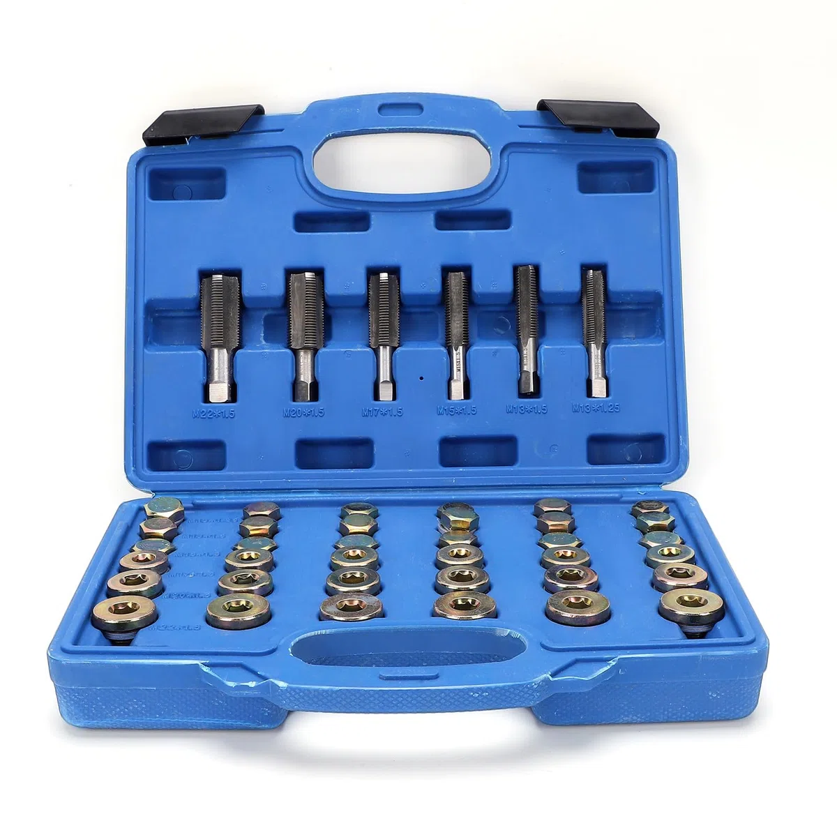 SIXRUN Set di Strumenti di Riparazione del Tappo di Scarico Dell'olio da 114 Pezzi Kit di Riparazione del Filo Automatico in Acciaio Legato Durevole per la Manutenzione Dell'auto (114 pezzi)