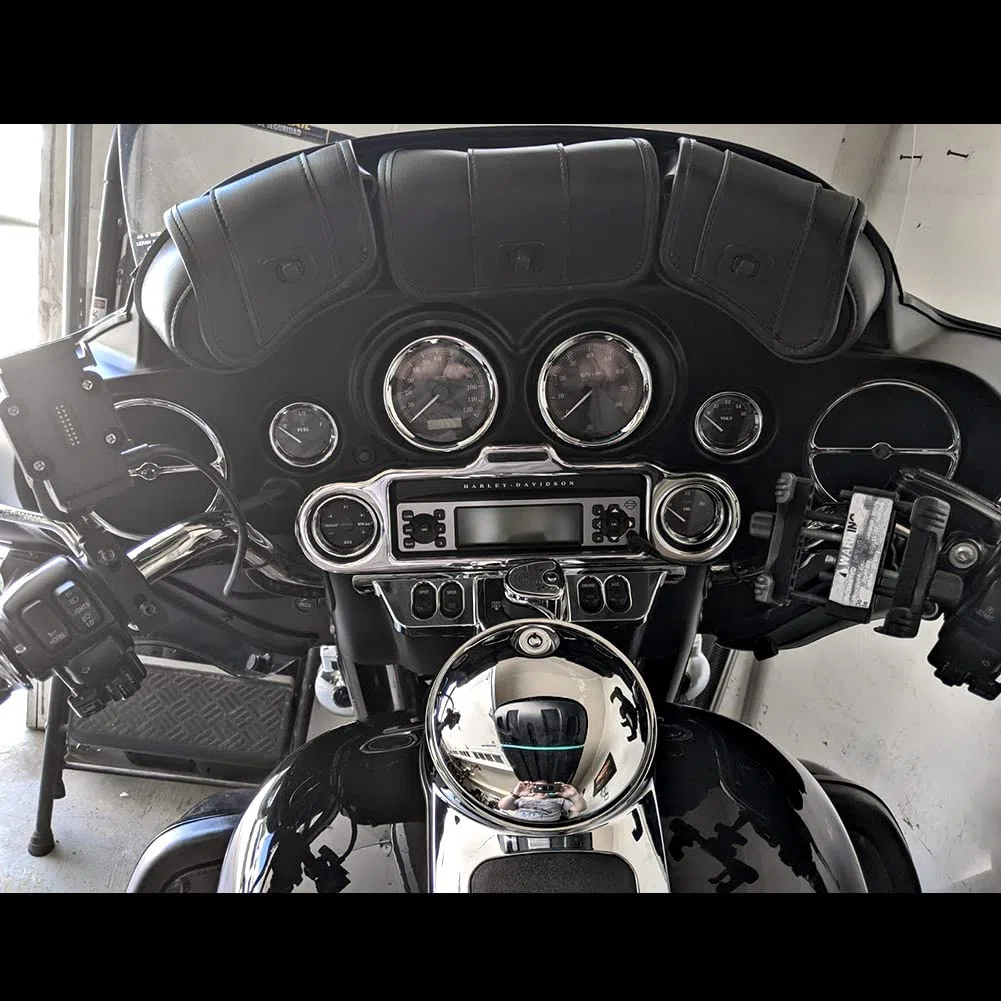 KATUR Custodia per Parabrezza per Moto Borsa in Pelle PU con Chiusure magnetiche per Borse da Parabrezza Harley Touring Street Glide Electra Glide 1996-2013