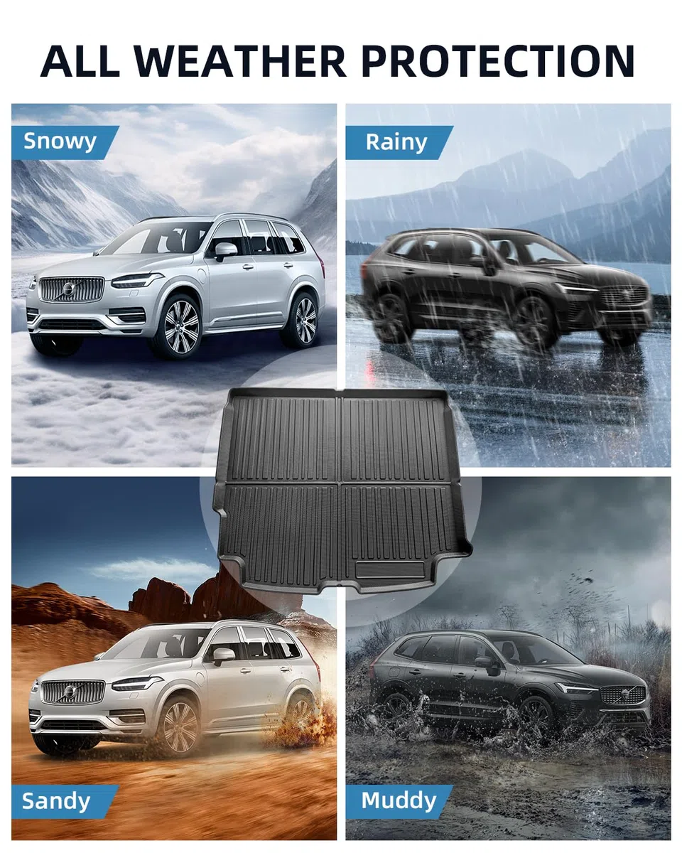 Tappetini per Bagagliaio per Volvo XC60 2026 2025 2024 2023 2022 2021 2020 2019 2018, XC60 Tappetino Baule Originale TPE Tappeti Bagagliaio Posteriore con Bordo Alto, Accessori Impermeabili