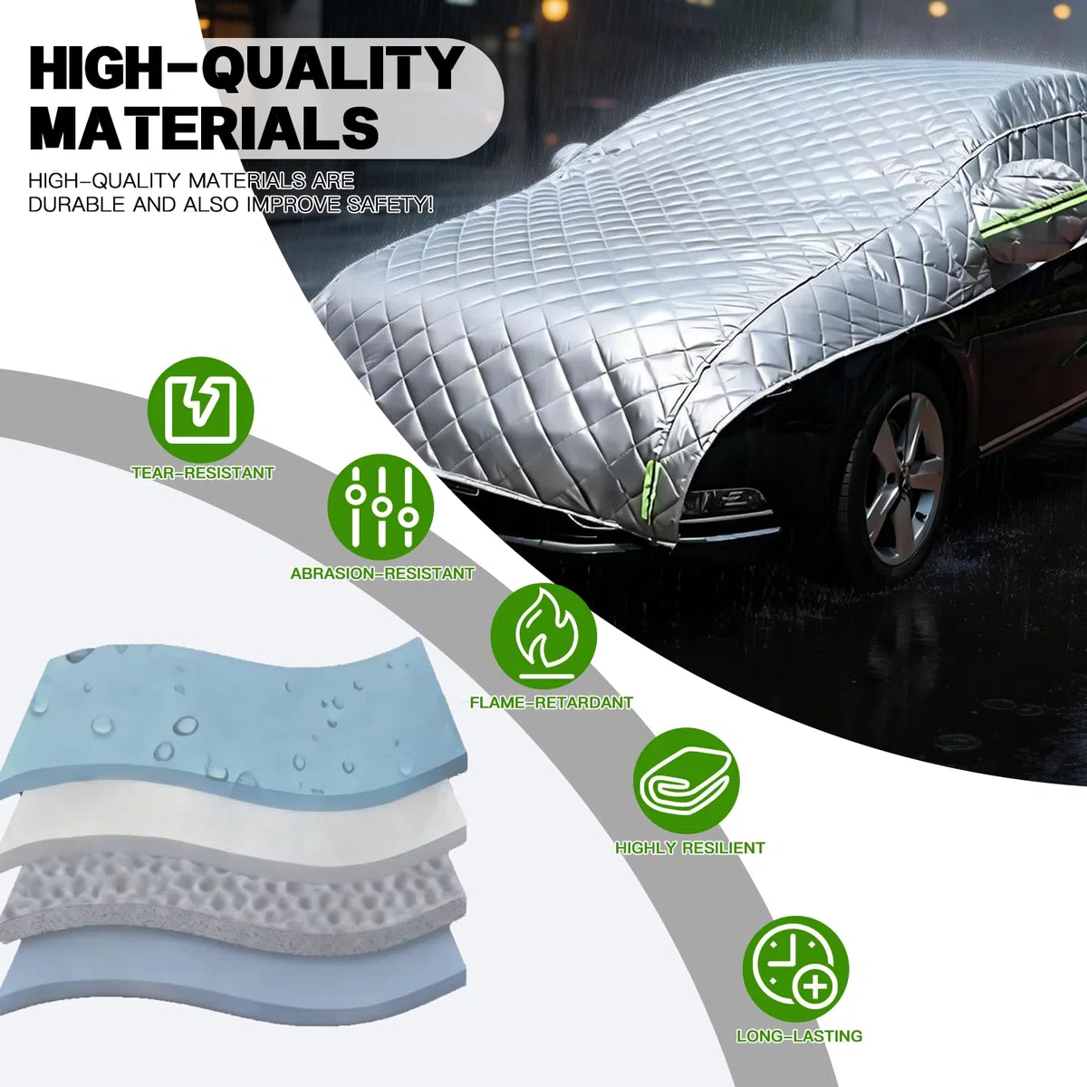 Telo Copriauto Antigrandine per Jeep Avenger 4xe 2024-2026, Telo Copri Auto Esterni, Anti Grandine, Impermeabile, Anti-Neve e Anti-UV, Protezione Per Tutte Le Stagioni ly204z
