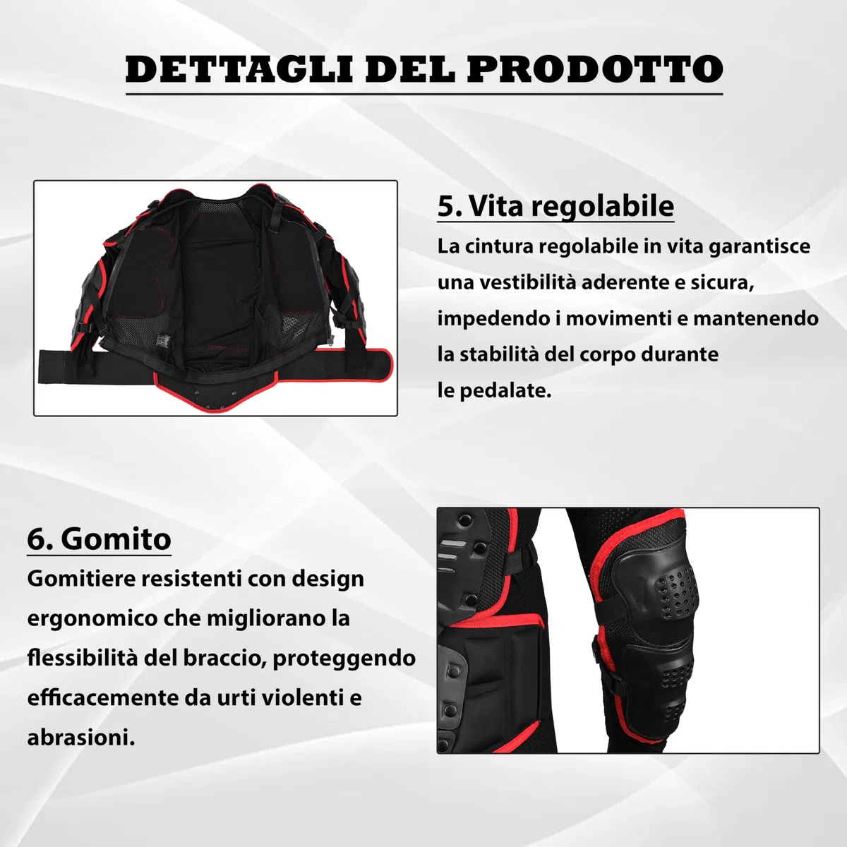 Giacca Protettiva Integrale Motocross Fuoristrada Protezione Corpetto Pettorina
