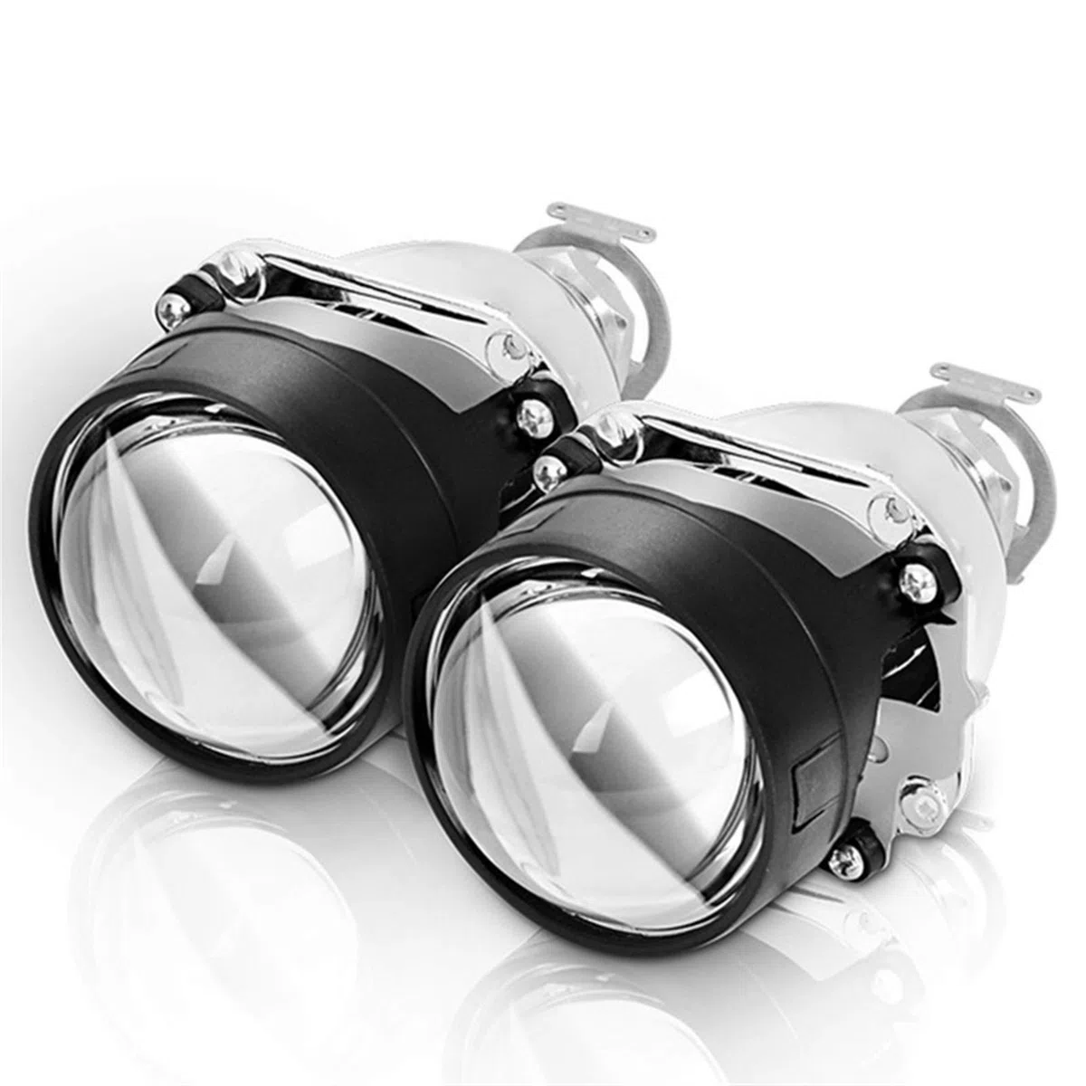 Luci Per Auto Con Occhi Di Angelo 2.5 pollici universale HID BI-XENON LHD High Low Beam Mini H1 Proiettore Lenti for faro dell'obiettivo H4 H7 H7 Fari dell'automobile Retrofit Styling