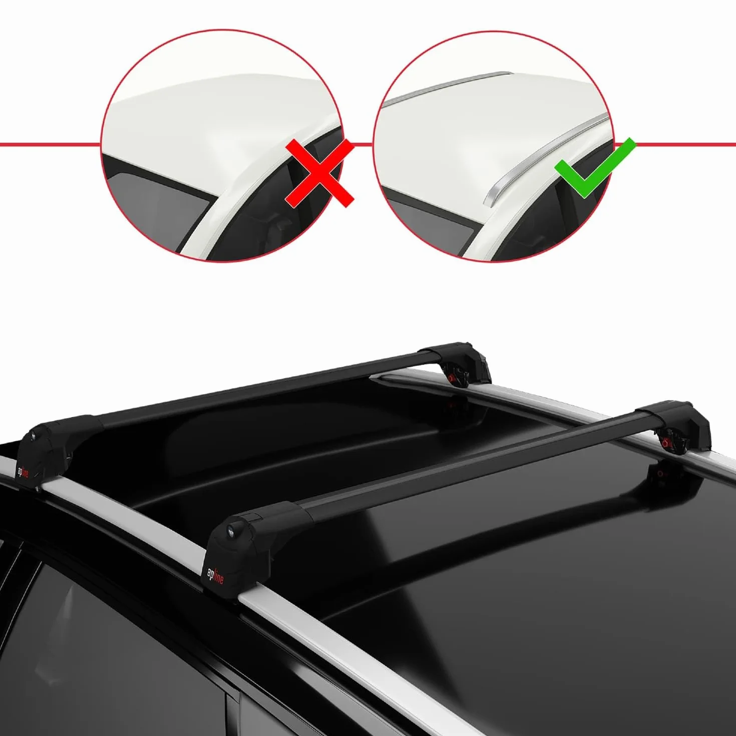 Compatibile con Fiat Panda Cross (319) 2014-2026 Modello ACE-2 Barre Tetto Portapacchi Auto Barre Portatutto Nero Alluminio 2 Barre