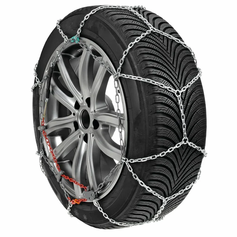 CATENA DA NEVE PER AUTO RUOTA 195/50 16" CERCHIO 16" COPPIA DI CATENE PER PNEUMATICI AUTO MAGLIA 9MM OMOLOGATE SU STRADA GHIACCIO CAVO IN ACCIAIO ANTIRUGGINE