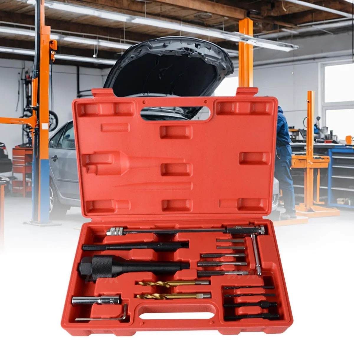 Set di Estrattori per Spine Motore 16 Pezzi M8 M10 con Astuccio | Set di Bussole per Spinotti Auto per Meccanici, Tecnici, Professionisti, Garage e Officine Domestiche