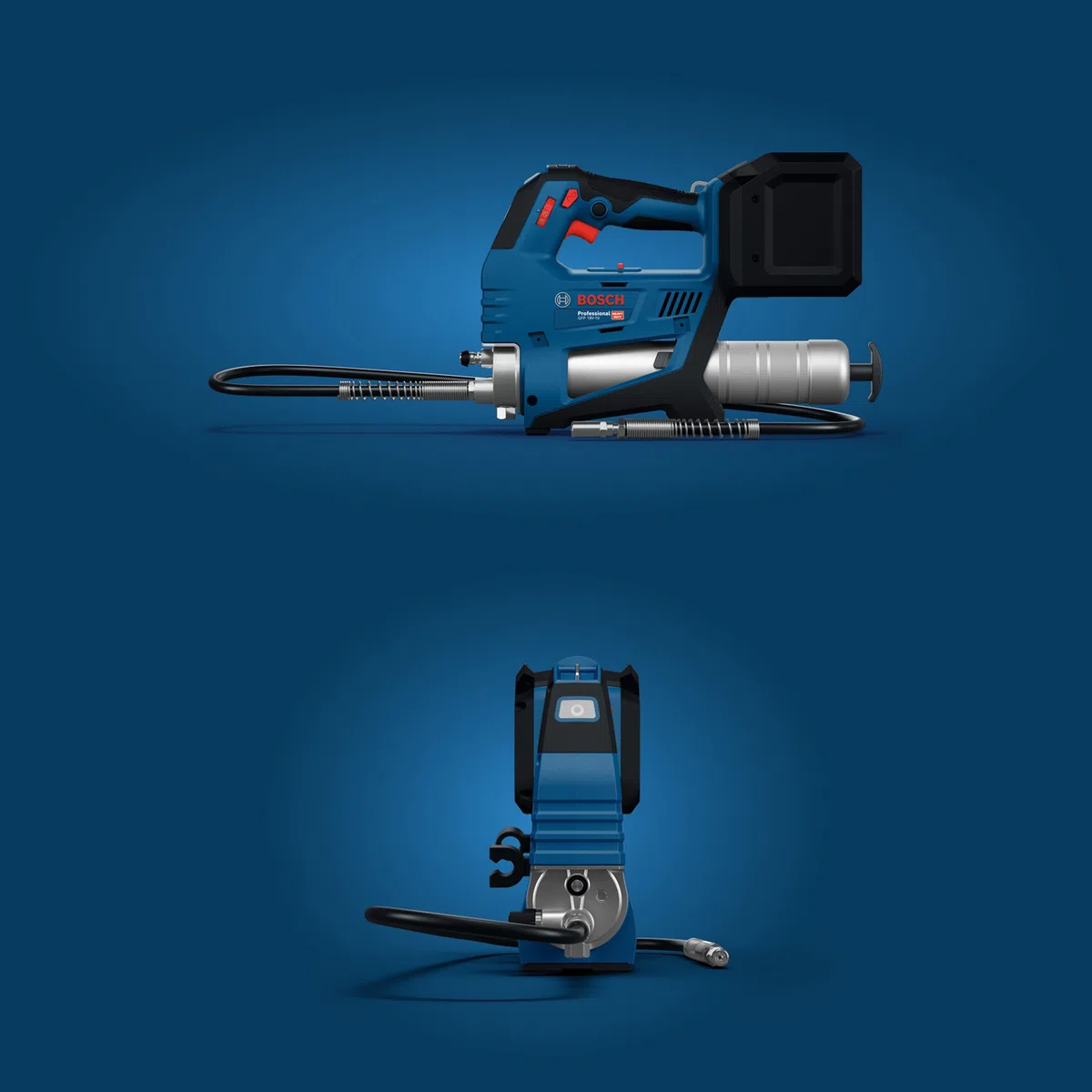 Bosch Professional 18V System Ingrassatore a batteria GFP 18V-10 (pressione di esercizio max. 10.000 psi, portata max. fino a 320 g/min., incl. accoppiatore a 90°, tracolla)