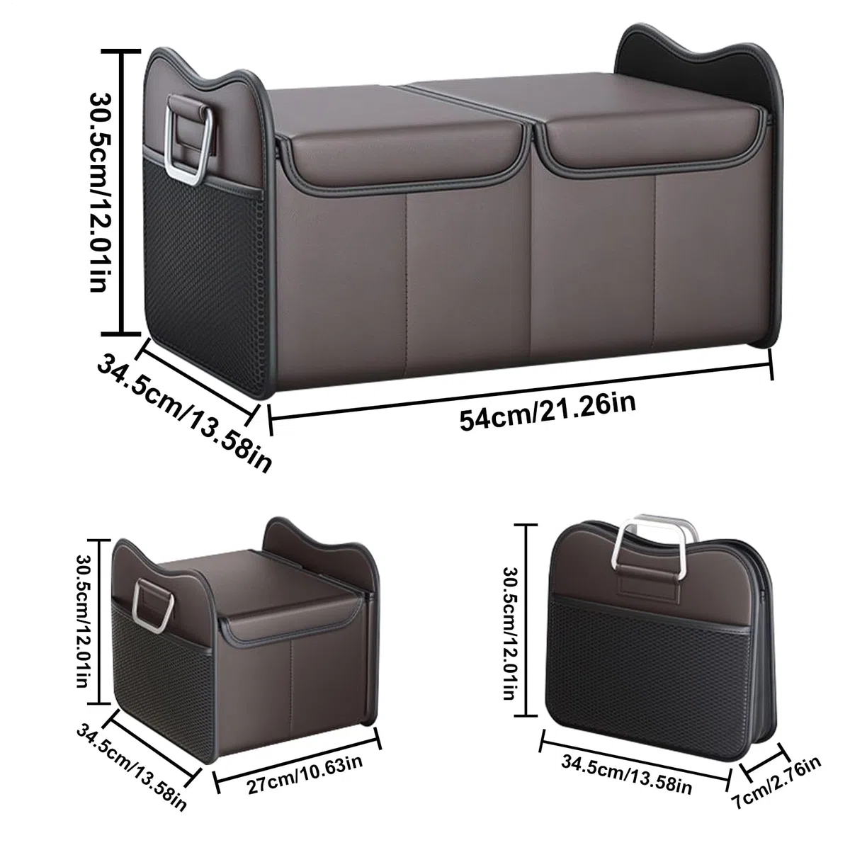 Generisch Organizer per bagagliaio per SUV, organizer per alimenti per | bagagliaio con coperchio, grande contenitore pieghevole, accessorio per veicoli, viaggi, vacanze, sedile posteriore camion