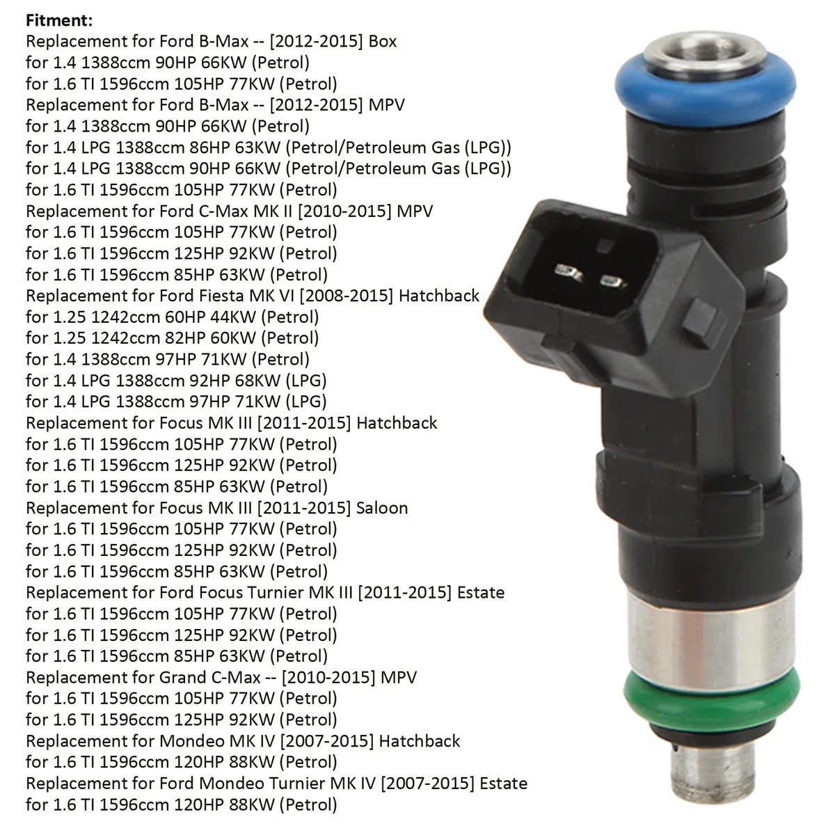 0280158207 Iniettore di Carburante Professionale di Alta Precisione di Ricambio Per Ford Focus Fiesta B-Max C-Max Turnier Per Accessori Auto