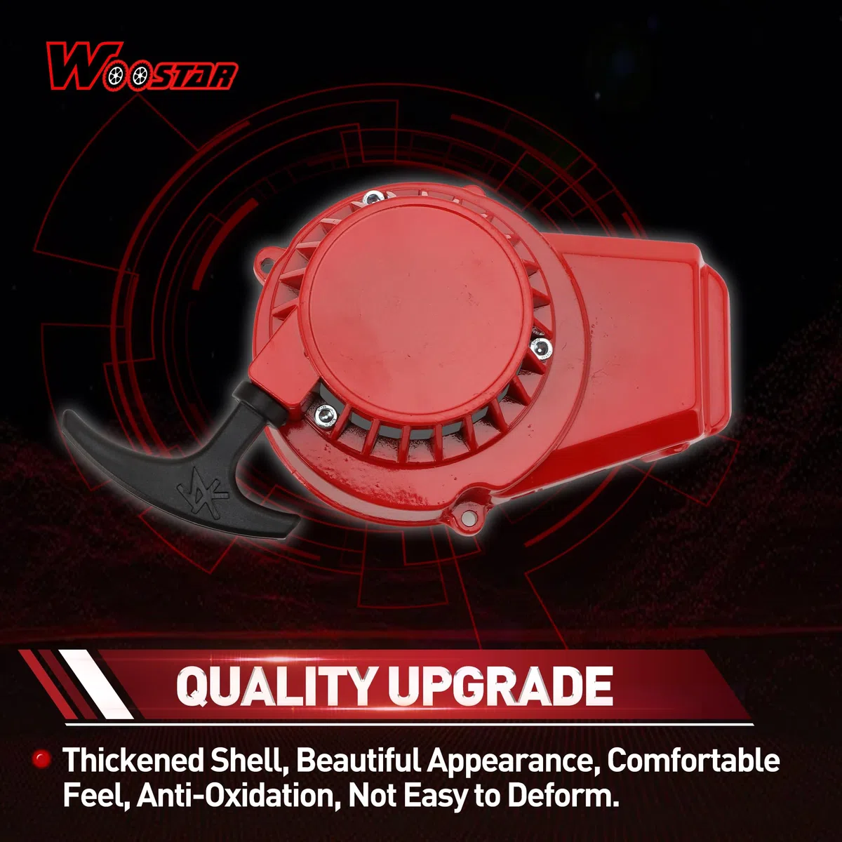 WOOSTAR Avviamento a Strappo con Volano Sostituzione per 2 Tempi 47cc 49cc Pocket Dirt Bike Mini ATV Motore Rosso