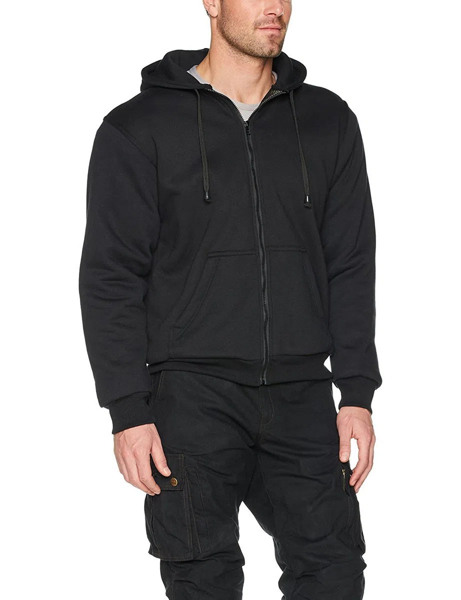 Bikers Gear The Crossfire Black Kevlar Motorcycle Hoodie Jacket CE Protection Black