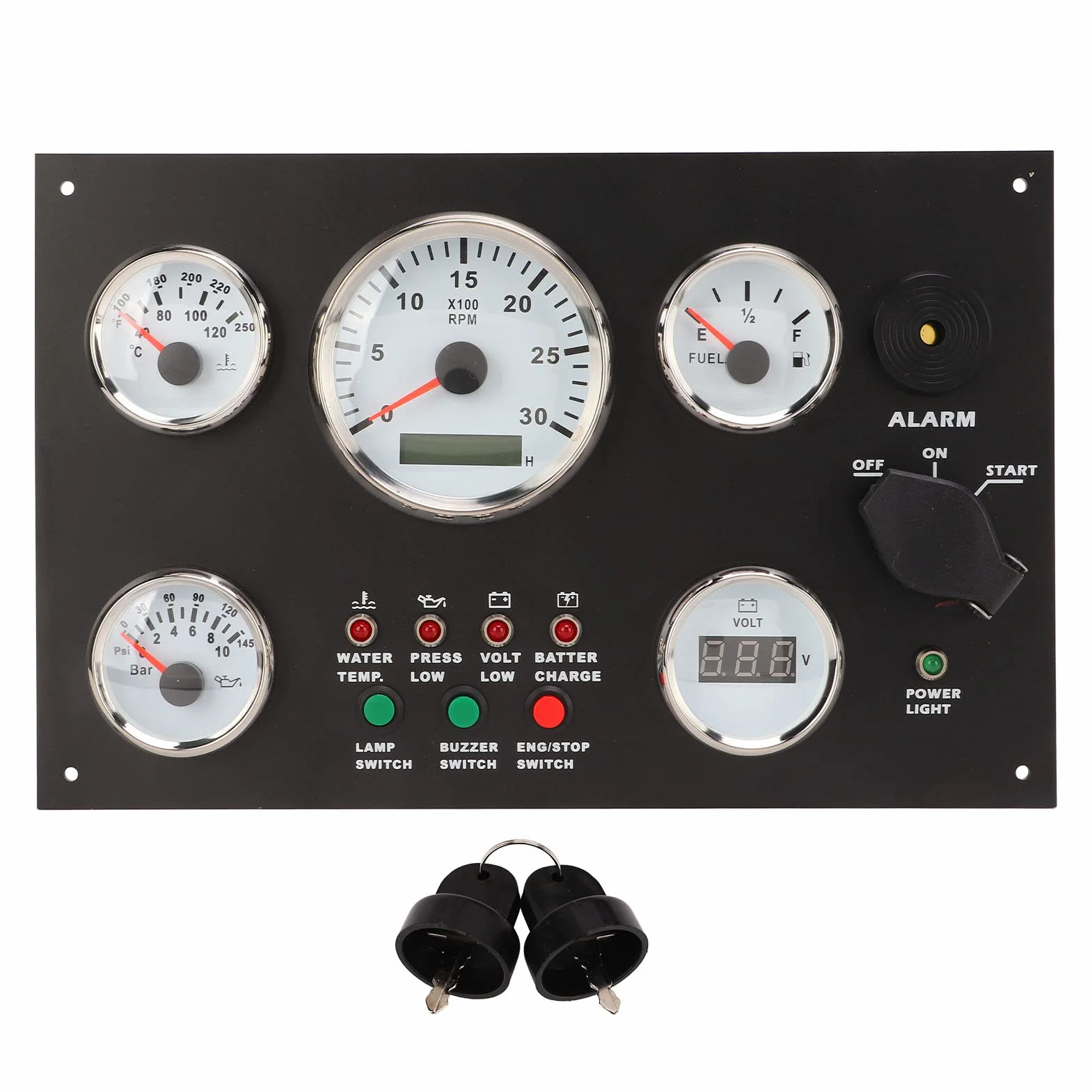 Quadro strumenti motore, quadro strumenti barca Volume olio residuo Temperatura acqua per macchine agricole